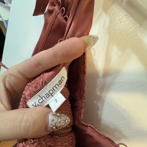 Elegant Brown Ruffled Dress - Picture 4 of 6